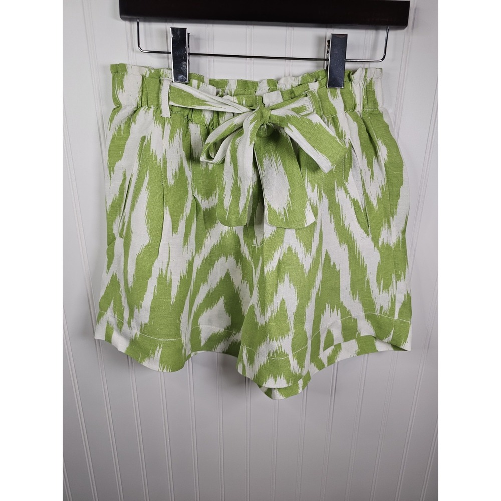 Anthropologie Breezy Paperbag Linen Blend Shorts Women's S Belted Ikat